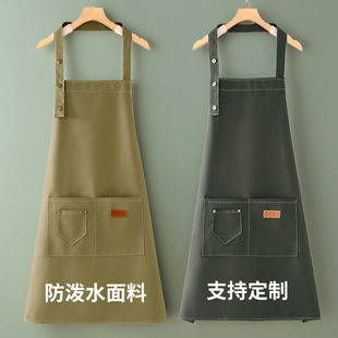 水果店围裙厨房家用工作服定制logo印字餐饮劳保上班专用2025新款