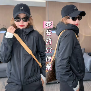 秋冬新款薄棉短外套欧货爆款连帽修身大码小棉袄二棉夹克休闲上衣