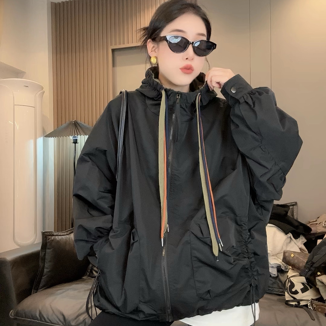 欧货2025春秋款二棉户外冲锋衣外套女中长款连帽宽松大码女装夹克
