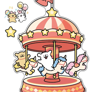 图益异拼乐系列线条小狗快乐木马亚克力拼图