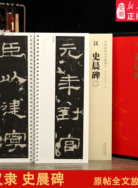 汉史晨碑 传世碑帖大字临摹卡 全二卷 汉隶书碑帖毛笔书法练字帖 附简体旁注 放大字卡毛笔书法字帖成人临摹范本 安徽美术出版社