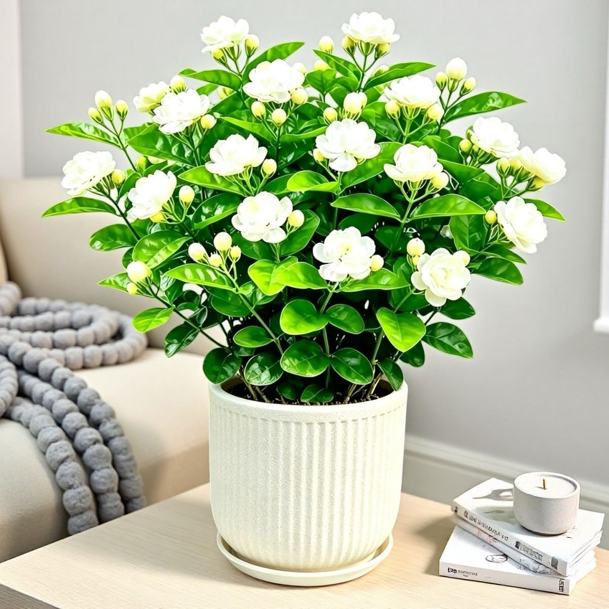 茉莉花盆栽带花苞室内装饰品大花卉观花植物四季好养开花不断绿植