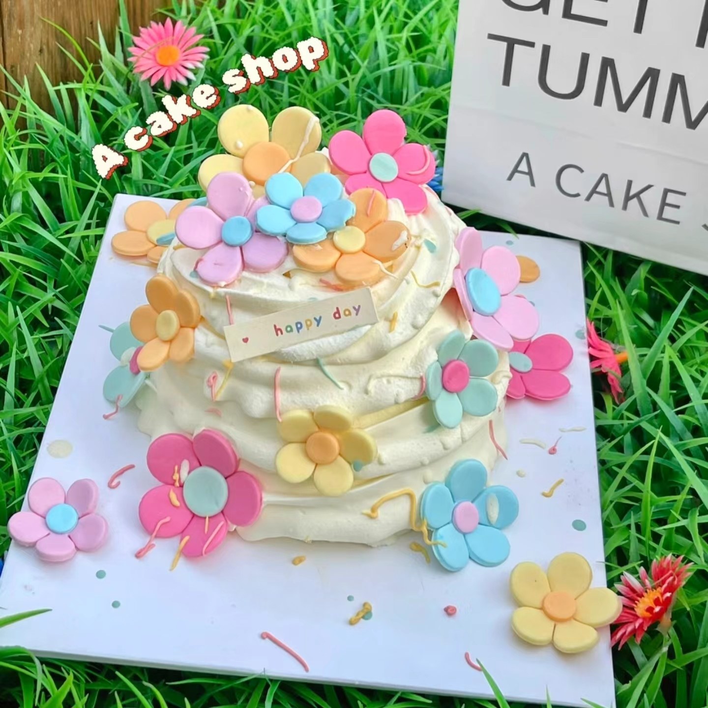 ins网红春游蛋糕装饰春日季flower彩色翻糖小花花朵生日烘焙插件