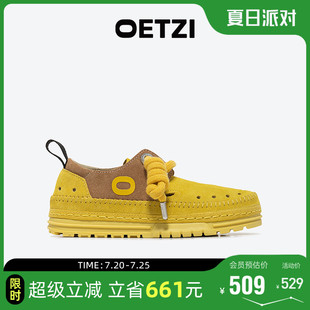 商場同款 女翻毛皮憨憨INS潮男大頭洞洞鞋 OETZI冰人奧茲丑萌鞋