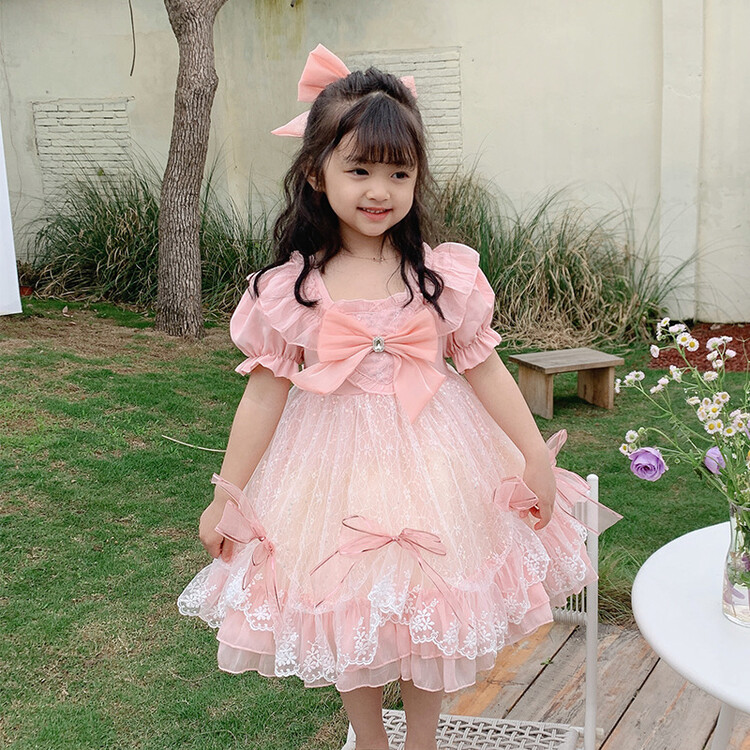 Lolita princess skirt girls 2022 summer new childrens wear bright star rain dress daughter childrens suit skirt