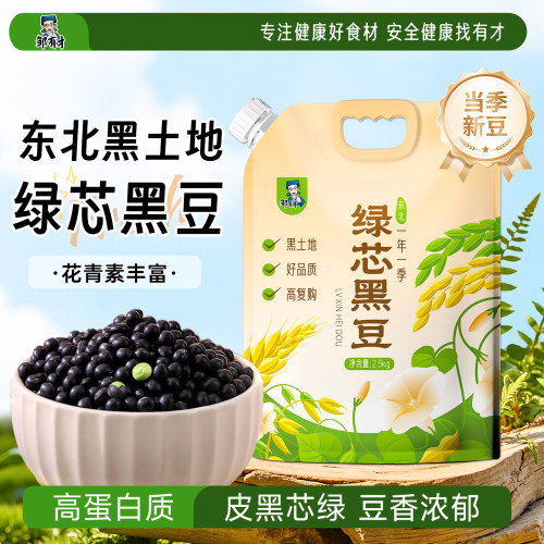 东北黑皮绿芯黑豆可打豆浆