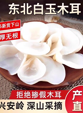 东北白玉木耳干货小碗耳白色兔耳菌无根黑木耳长白山特产非特级