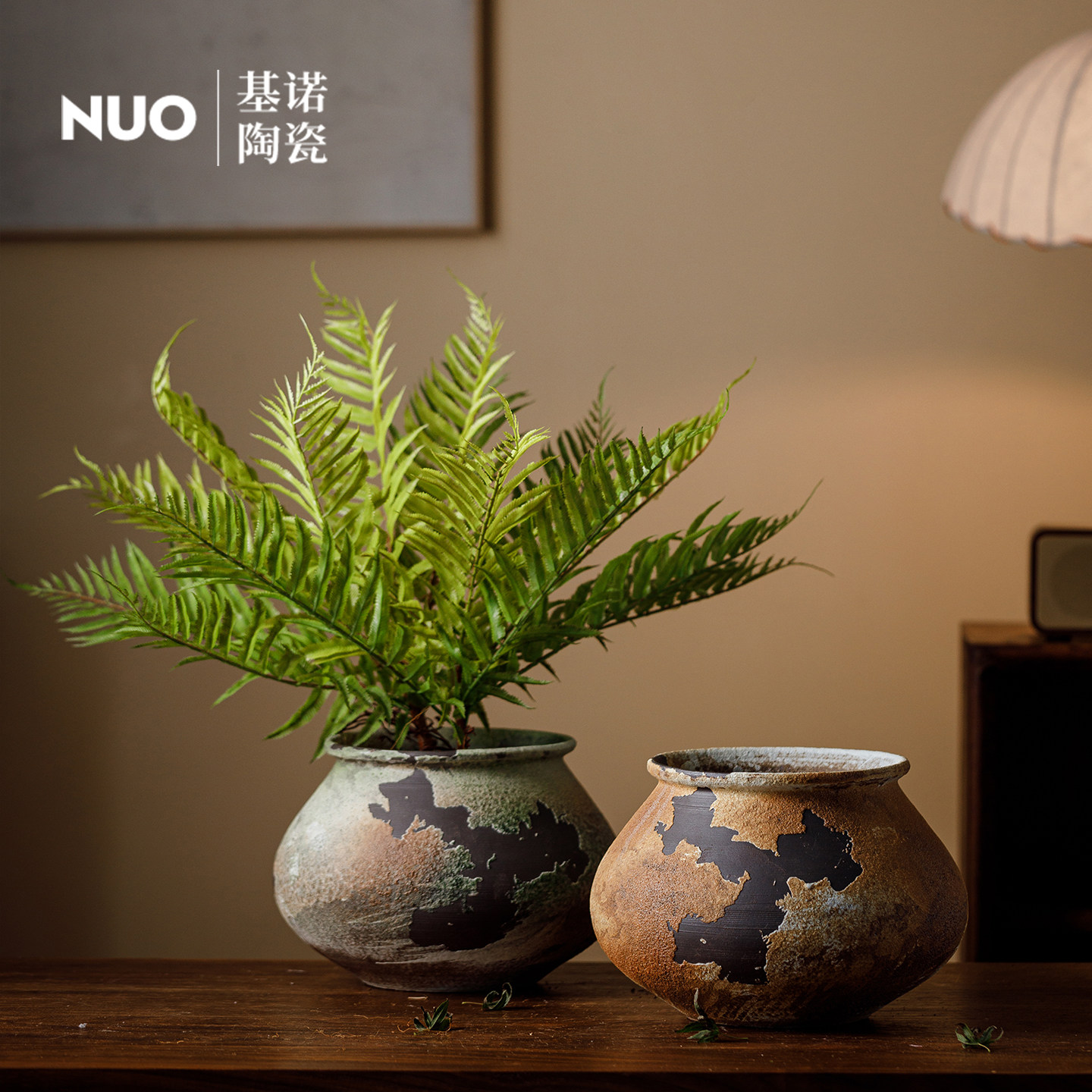 景德镇侘寂风陶瓷花盆大口径发财树龟背竹专用盆水培蝴蝶兰植物盆