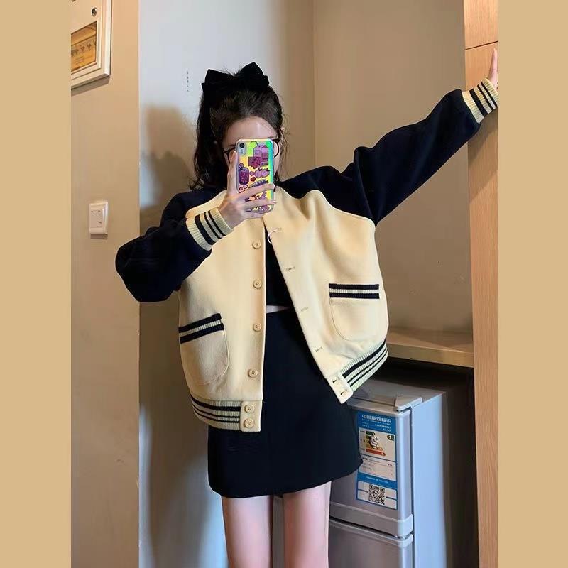 春秋小香风美式复古棒球