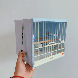 聚兴绣眼塑钢笼专用双层加厚笼衣鸟笼配件三面笼衣