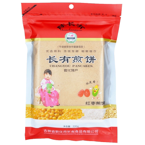 陈长有煎饼东北大煎饼吉林特产手工摊制杂粮煎饼红枣口味220g