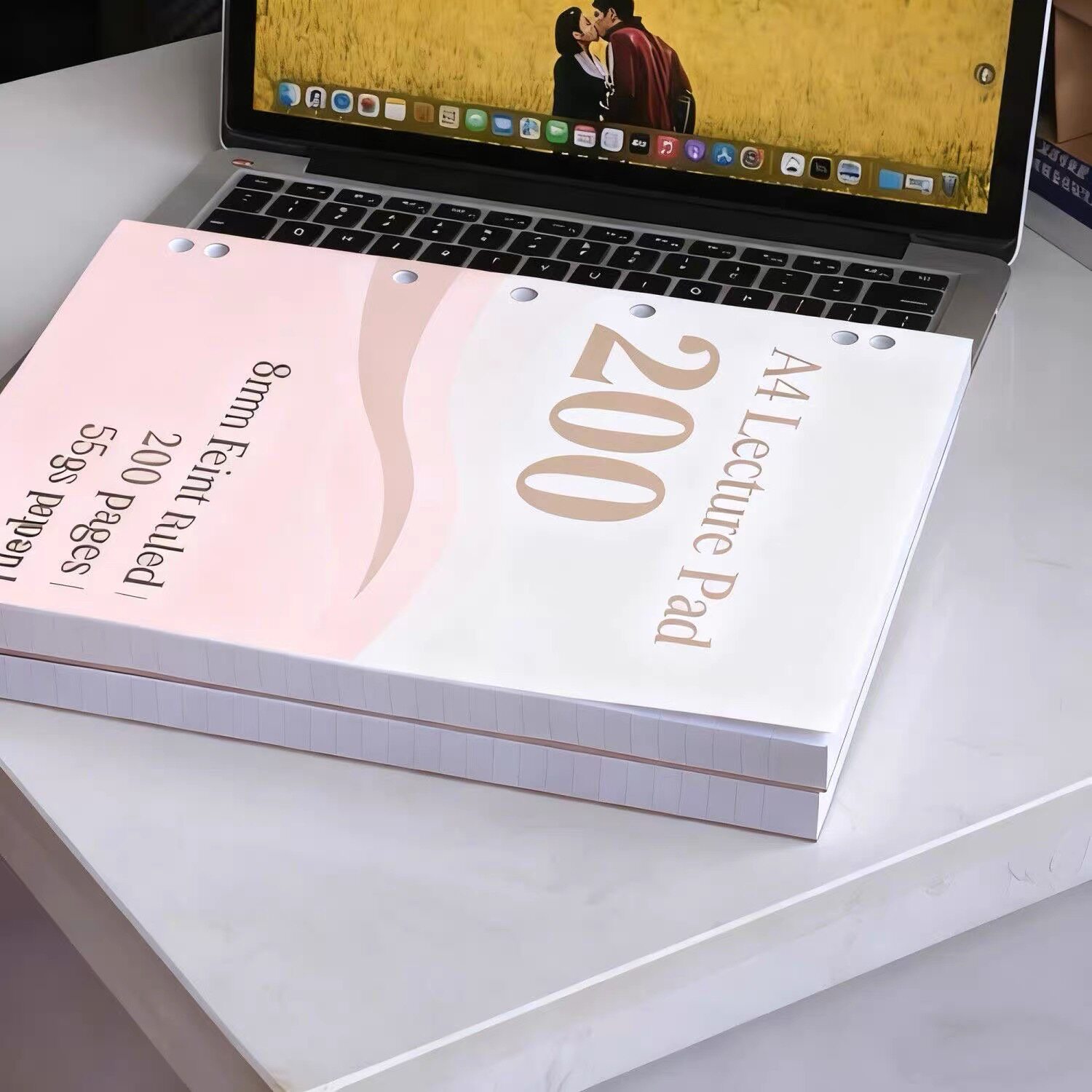 200页粉色美式A4薄脆日记笔记本