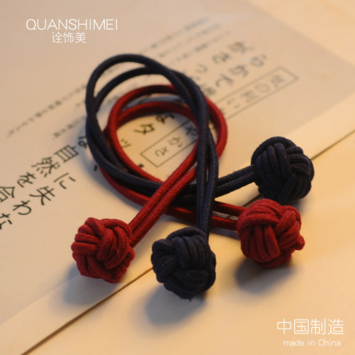 经典简约双球发圈高弹力手工皮筋