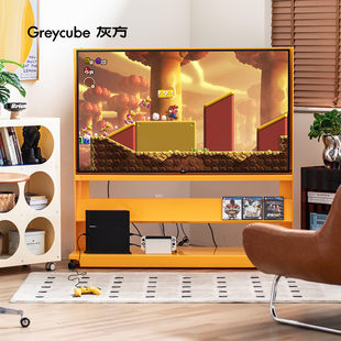 灰方可移动电视柜架客厅家用小户型现代简约带轮电视移动落地支架