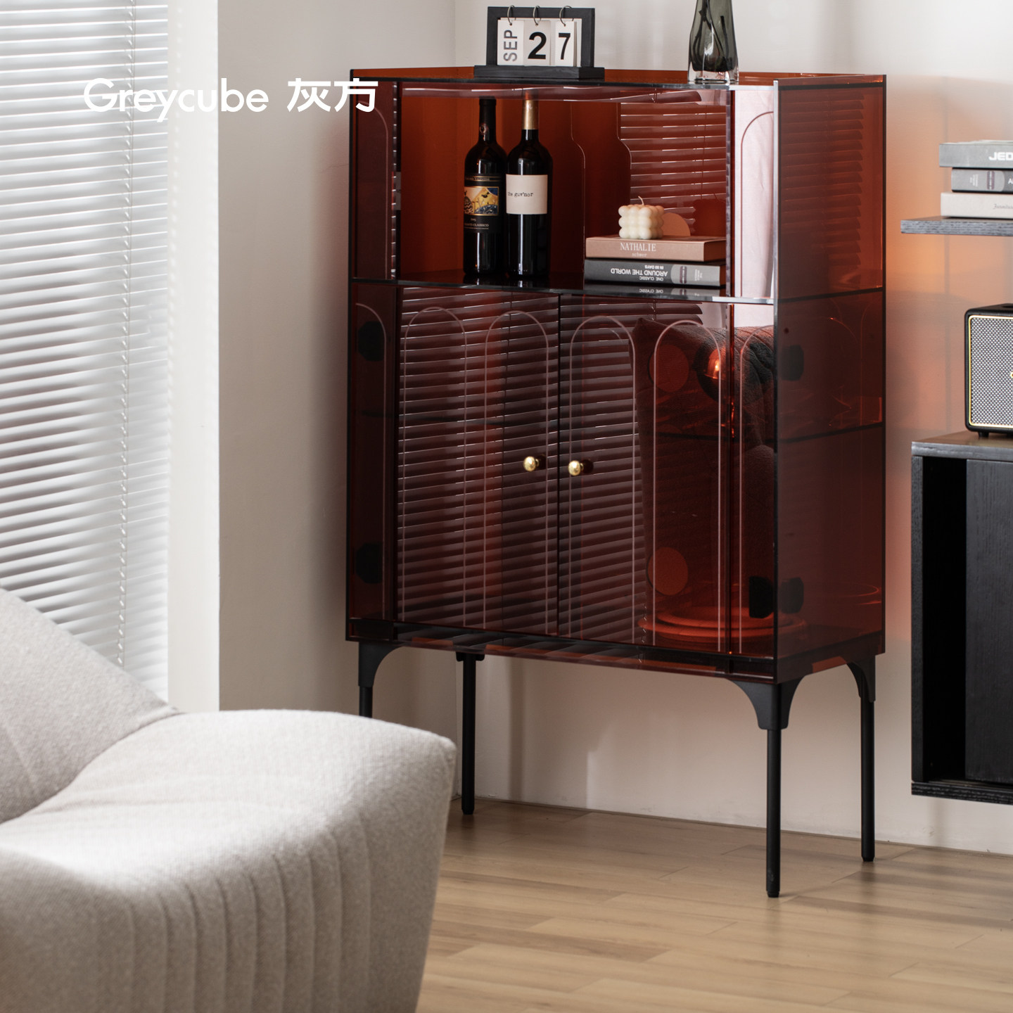 灰方查理餐边柜亚克力餐厅创意储物柜家用酒柜靠墙一体置物柜边柜,住宅家具,餐边柜,淘宝优惠券,粉丝福利购,淘宝优惠卷