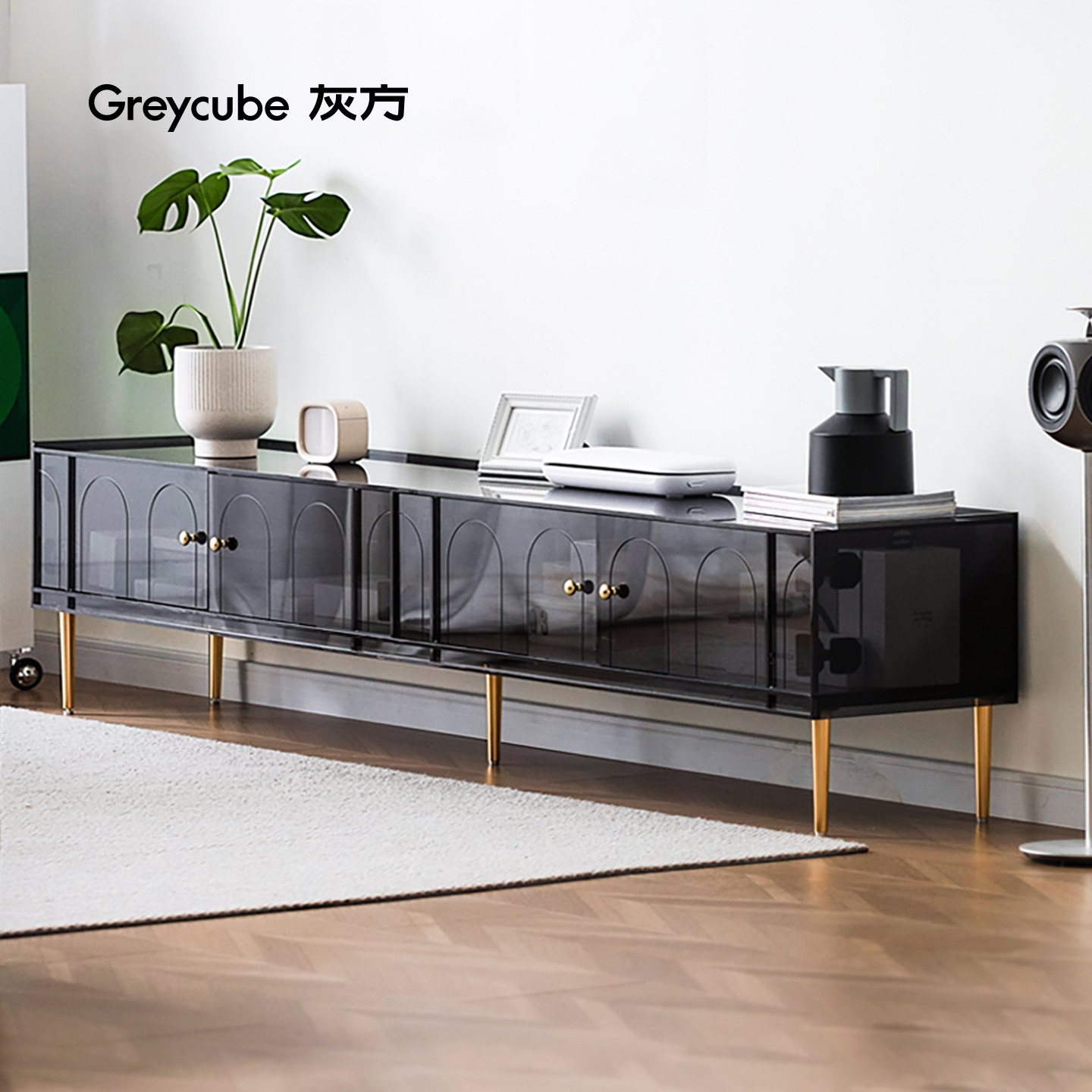 灰方轻奢亚克力电视柜家用现代简约客厅储物柜置物电视机柜小户型,住宅家具,电视柜,淘宝优惠券,粉丝福利购,淘宝优惠卷