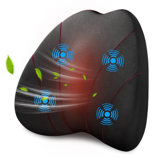 舒倚安汽车用通风按摩电动座椅腰靠垫腰垫开车载四季透气腰枕靠背