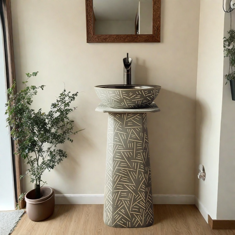 工业风室外水池小户型庭院立柱盆