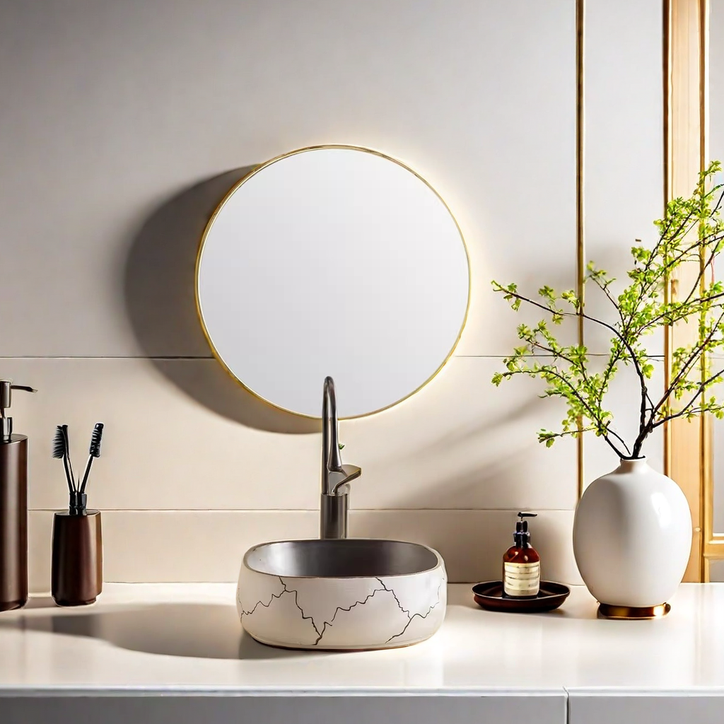 北欧台上盆尺寸水吧卫生间