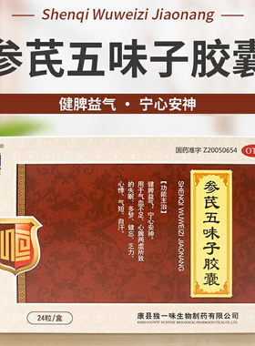 [独一味]参芪五味子胶囊0.25g*24粒/盒OTC官方旗舰店