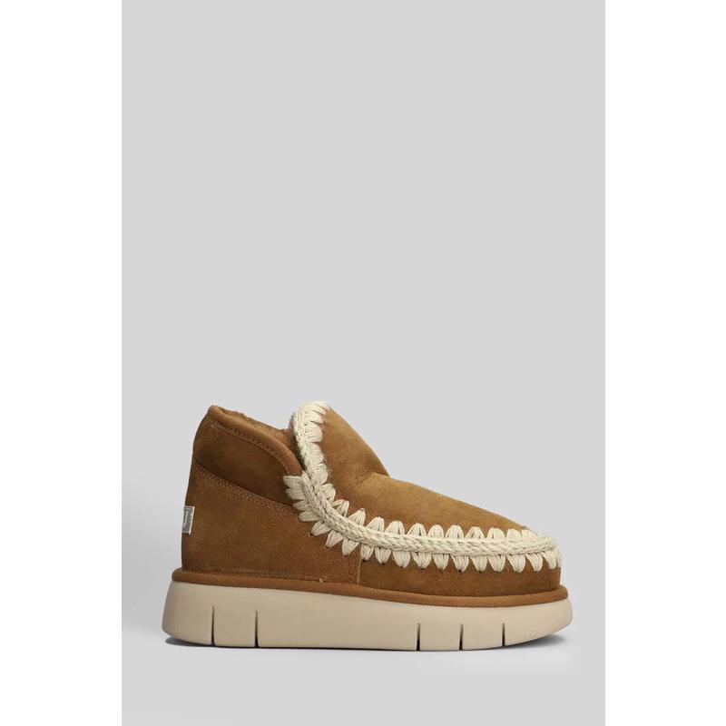 代购代购MOU女士雪地靴内里毛绒橡胶鞋底柔软舒适轻便绒面革圆头