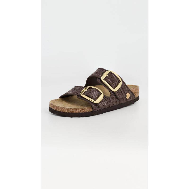 代购Birkenstock女士凉鞋透气轻便软底防滑双扣带编织面软木鞋床