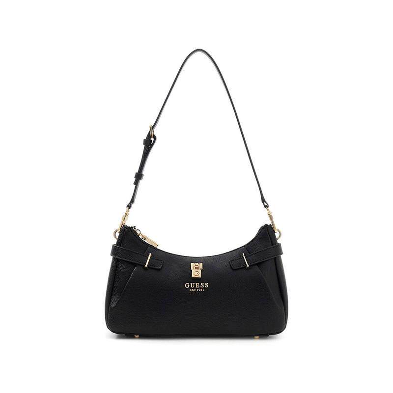 代购GUESS女士手提包轻便携带日常使用简约设计耐用材质黑色皮革