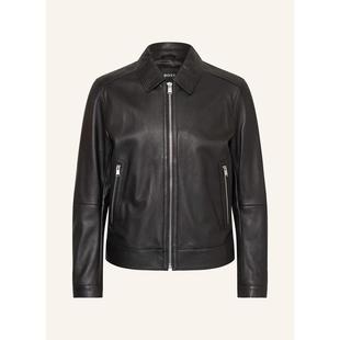 休闲 夹克防风耐磨皮革黑色街头日常皮衣爆款 代购 BOSS男士