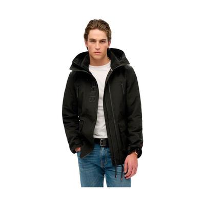 代购Superdry男士夹克防风保暖连帽黑色户外冬季外套爆款休闲