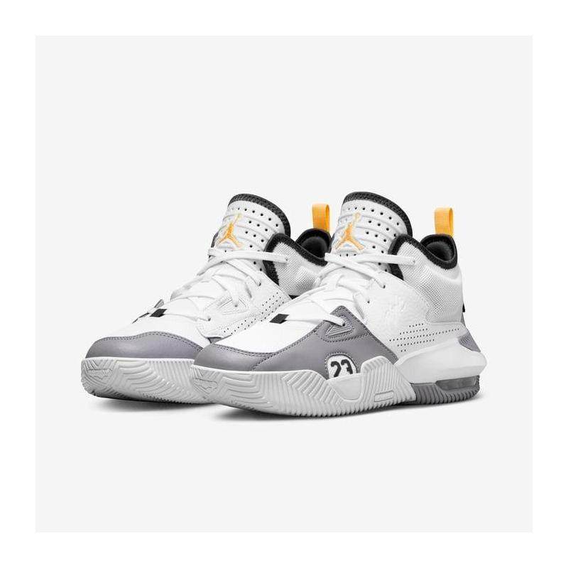 代购JORDAN男士篮球鞋缓震耐磨支撑轻便白色灰色高帮透气