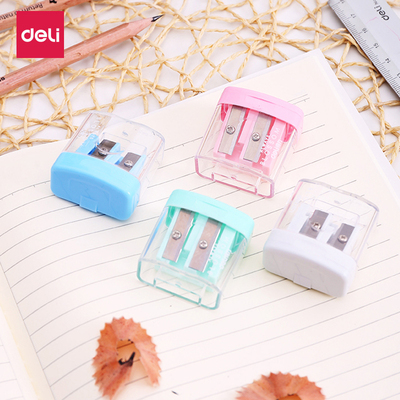 得力0576卷笔刀粗细双孔多功能便携迷你削笔器儿童可爱卷笔器小学生用铅笔削笔刀小号转笔刀文具用品