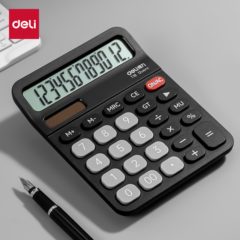 得力计算器双电源办公桌面计算机