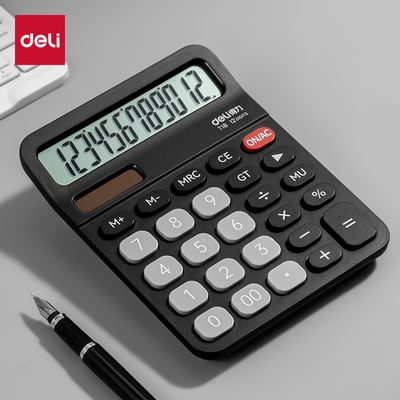 得力计算器双电源办公桌面计算机