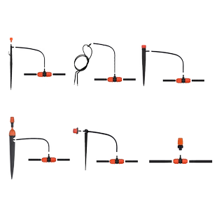 雾化微喷头滴头滴箭地插杆喷头组合 园艺家庭滴灌喷灌自动浇花