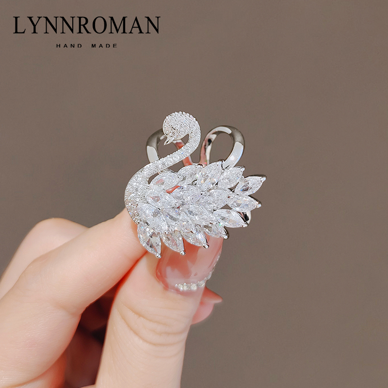 高級感鋯石天鵝多功能絲巾扣