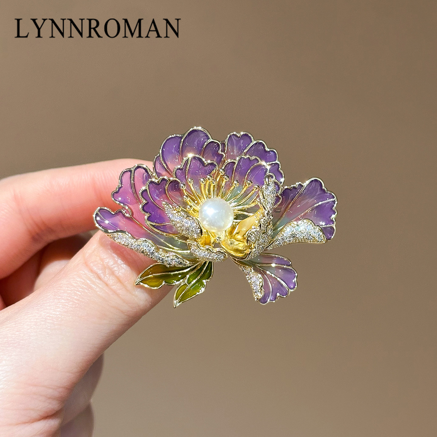 紫气东来国潮牡丹花胸针高档女奢华气质珐琅工艺胸花别针固定衣服,饰品/流行首饰/时尚饰品新,胸针,淘宝优惠券,粉丝福利购,淘宝优惠卷