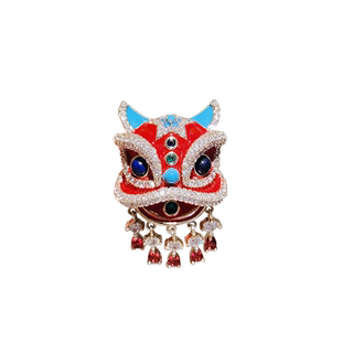 LYNNROMAN中国风国潮醒狮胸针新年礼物西装毛衣配饰外套别针胸花