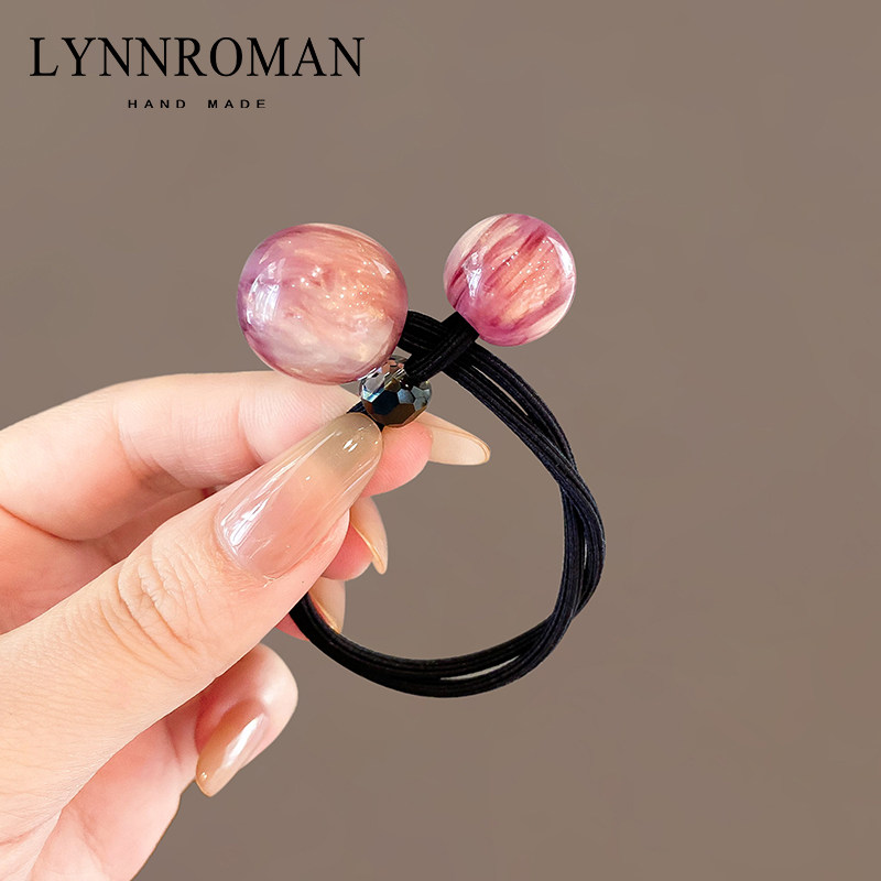 LYNNROMAN2024年日韩新款珠子发绳女扎头发皮筋丸子头发圈头绳,饰品/流行首饰/时尚饰品新,发饰,淘宝优惠券,粉丝福利购,淘宝优惠卷