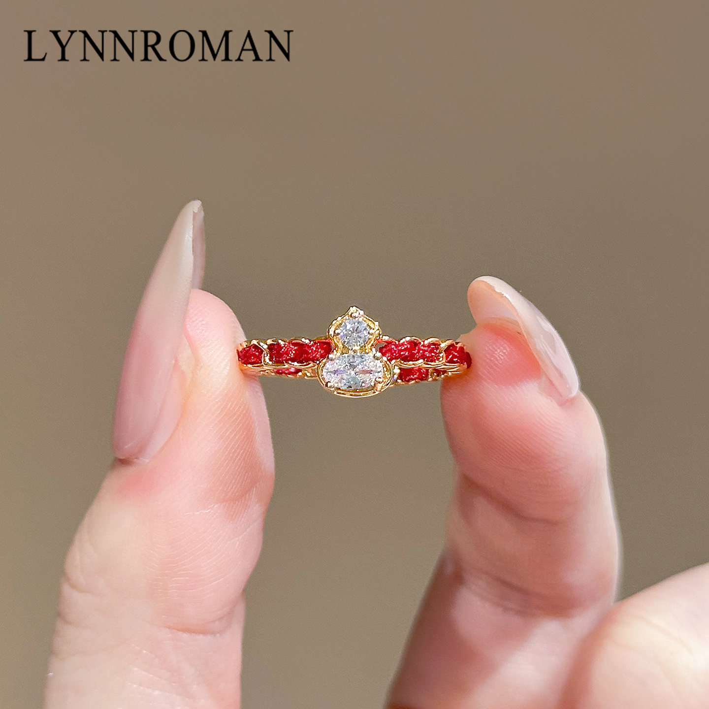 红绳葫芦镶钻戒指女2025