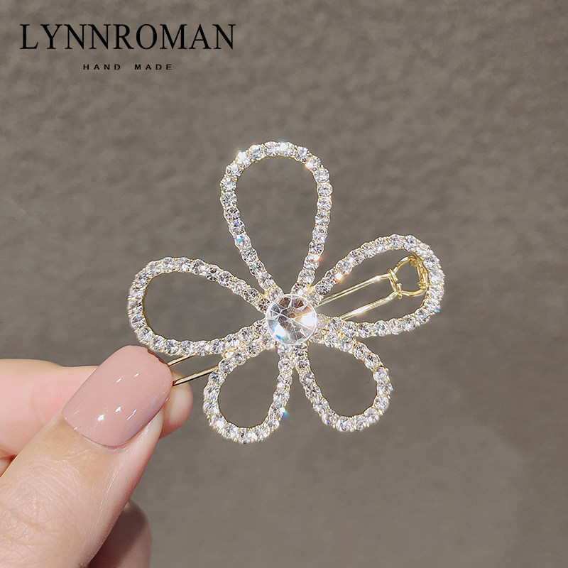 夹子头饰韩国优雅花朵发夹森系仙女刘海夹少女边夹侧边发卡青蛙扣