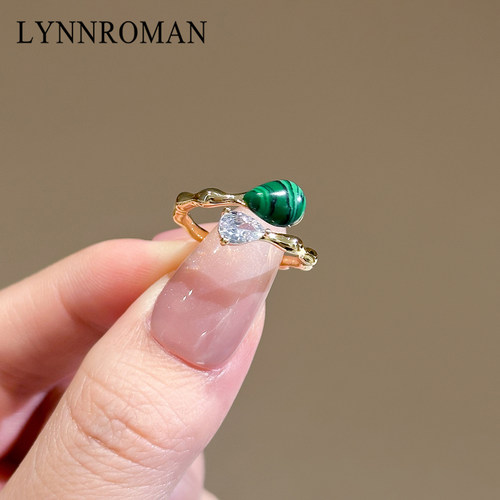 孔雀石水晶戒指女高级