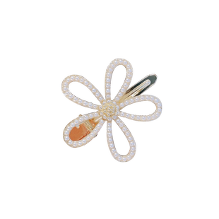 LYNNROMAN简约花朵碎发发夹2023新款侧边发卡鸭嘴夹前额刘海夹子