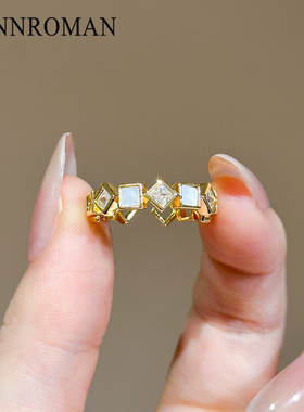 贝母设计几何钻石开口