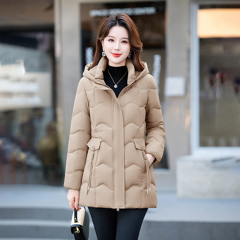 冬季新款棉服女中长款保暖外套