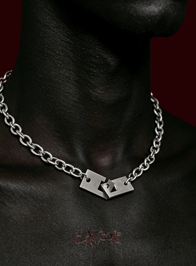 黑骨316L钛钢互锁扣反派先锋项链