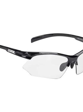 代购UVEX优维斯男女太阳镜自动变色防雾防紫外线易清洁黑色半框