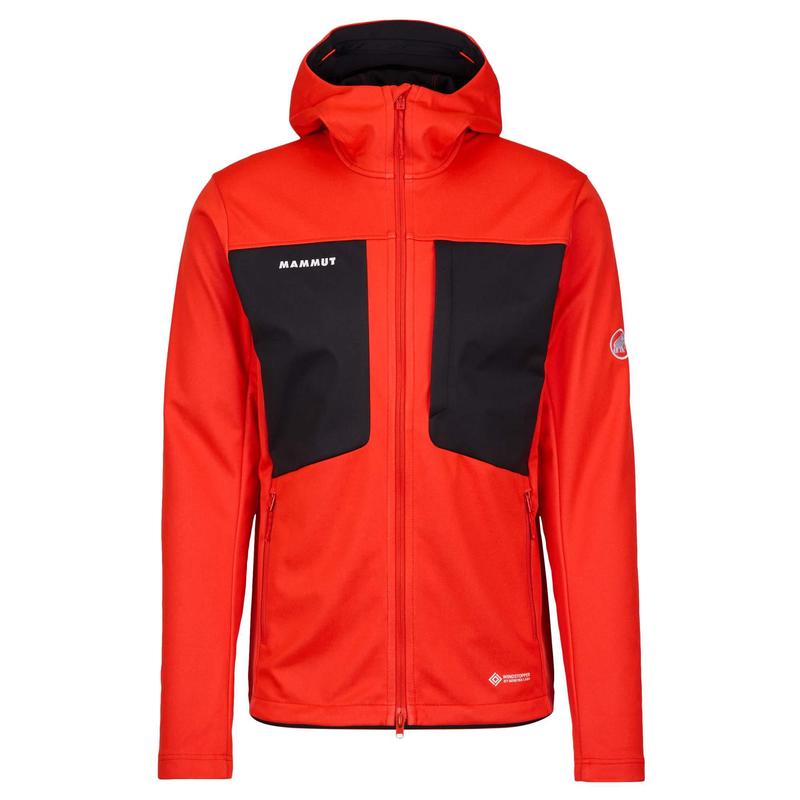 代购Mammut男士软壳衣防风防水透气户外夹克连帽长袖防风外套