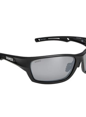 代购UVEX优维斯男女太阳镜偏光防紫外线抗眩光防反射黑色方形框