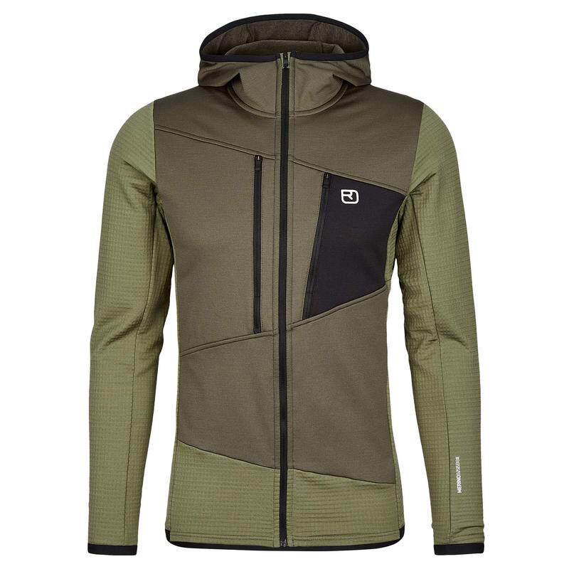 代购Ortovox男士抓绒衣保暖排汗透气户外夹克连帽长袖功能性外套