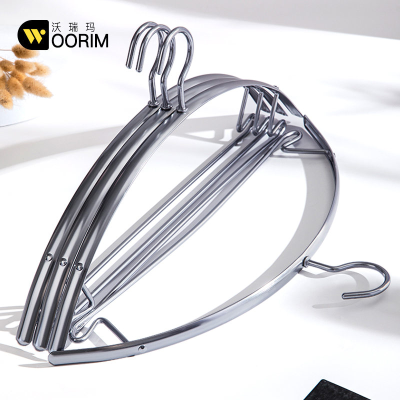 铝合金衣架家用衣柜挂衣架半圆无痕金属衣架子不锈钢衣撑衣服挂架